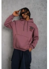 Erkek SCHOOL BOY Baskılı Kapüşonlu Sweat - Gül Kurusu