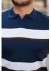 Erkek şerit Desenli Hemşire Yaka Kısa Kollu Tişört