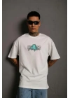 Erkek Sırt Baskılı T-shirt - Beyaz