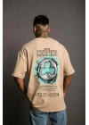 Erkek Sırt Baskılı T-shirt - Bej