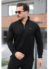 Erkek Süet Yarım Fermuar Dik Yaka Sweat