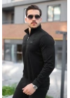 Erkek Süet Yarım Fermuar Dik Yaka Sweat