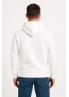 Erkek Üç İplik Kapüşonlu Kanguru Cepli SweatShirt Hoodie - Beyaz
