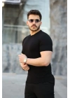 Erkek Viskon Kumaş Bisiklet Yaka Basic Tişört