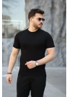Erkek Viskon Kumaş Bisiklet Yaka Basic Tişört