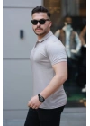 Erkek Yakalı Kagi Kumaş Kısa Kollu T-shirt