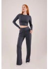 Fitilli Bluz Ve Pantolon Antrasit İkili Takım