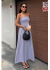 Göğsü Gipeli Straplez Elbise 2878