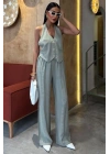 Halter Yaka Yelekli Modal Takım 10144