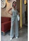 Halter Yaka Yelekli Modal Takım 10144
