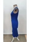 Kadın Askılı Kare Yakalı önden Düğmeli Midi Kaşkorse Elbise