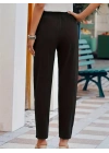 Kadın Beli Lastikli Keten Pantolon