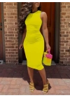 Kadın Bodycon Midi Boy Dalgıç Elbise