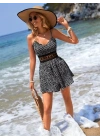 Kadın Ip Askılı V Yakalı Beli Dantel Detaylı Kısa Süprem Tulum