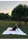 Kadın Keten Kumaş Kolsuz Mini Boy Elbise