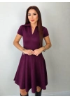 Kadın Kısa Kollu V Yakalı Kısa Modal Elbise