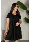 Kadın Kısa Kollu V Yakalı Viskon Elbise