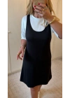 Kadın Kısa Kollu Ve Kalın Askılı Ikili Modal Elbise
