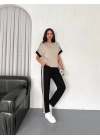 Kadın Modal Dokulu Kumaş Yanı şeritli Takım