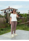 Kadın Modal Dokulu Kumaş Yanı şeritli Takım