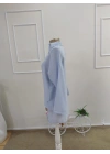 Kadın Truvakar Kollu Yakalı Rahat Gömlek