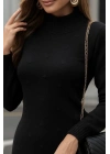 Kadın Uzun Kollu Balıkçı Yaka Triko Mini Boy Elbise