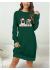 Kadın Uzun Kollu Bisiklet Yaka Desenli Viskon Iki Iplik Bluz