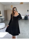 Kadın Uzun Kollu Yuvarlak Yaka Midi Viskon Iki Iplik Elbise