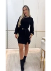 Kadın Uzun Kollu Yuvarlak Yakalı Kısa Triko Elbise