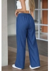 Kadın Yüksek Bel Lastikli Bağcıklı Kot Pantolon