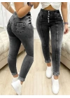 Kadın Yüksek Bel önden Düğmeli Jean Pantolon