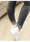 Kadın Yüksek Bel önden Düğmeli Jean Pantolon