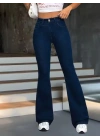 Kadın Yüksek Bel Paçaya Doğru Geniş Kot Pantolon