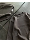 Kışlık Bisiklet Yaka Üç İplik Basic SweatShirt - Füme