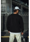 Kışlık Bisiklet Yaka Üç İplik Basic SweatShirt - Siyah