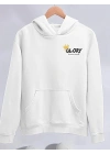 Kışlık Üç İplik Kapşonlu SweatShirt - Beyaz