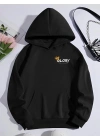 Kışlık Üç İplik Kapşonlu SweatShirt - Siyah