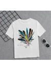 Kız Çocuk Baskılı T-Shirt - Beyaz