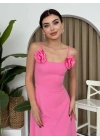 Matilda Gül İp Askılı Elbise