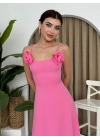 Matilda Gül İp Askılı Elbise