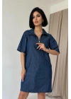 Mavi Tencel Kuplu Elbise