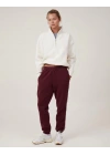 Oversize Yarım Farmuarlı Yakalı Basic SweatShirt - Beyaz