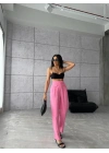 PANTOLON KAPALI CEP 3 DÜĞME DETAYLI - Pembe