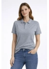 Pike Kumaş Düğmeli Yaka Regular Rahat Günlük Kısa Kol Tişört T-shirt - Gri