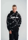 POLIZEI Premium Kalite Kapşonlu Varak Ve Pano Baskılı SweatShirt - Siyah