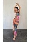 Renkli Batik Desenli Elbise