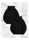 Sevgili Çift Kombini Örümcek Baskılı Kapüşonlu Sweatshirt Hoodie - Siyah