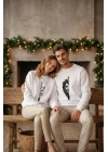 Sevgililer Günü Baskılı Oversize Bisiklet Yaka Sweatshirt - Beyaz