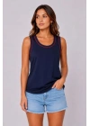 Sporcu Atlet Bisiklet Yaka Kolsuz Yazlık Atlet - Lacivert