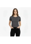 T-Shirt Bisiklet Yaka Slim Fit Likralı Tişört Günlük Basic Body - Füme